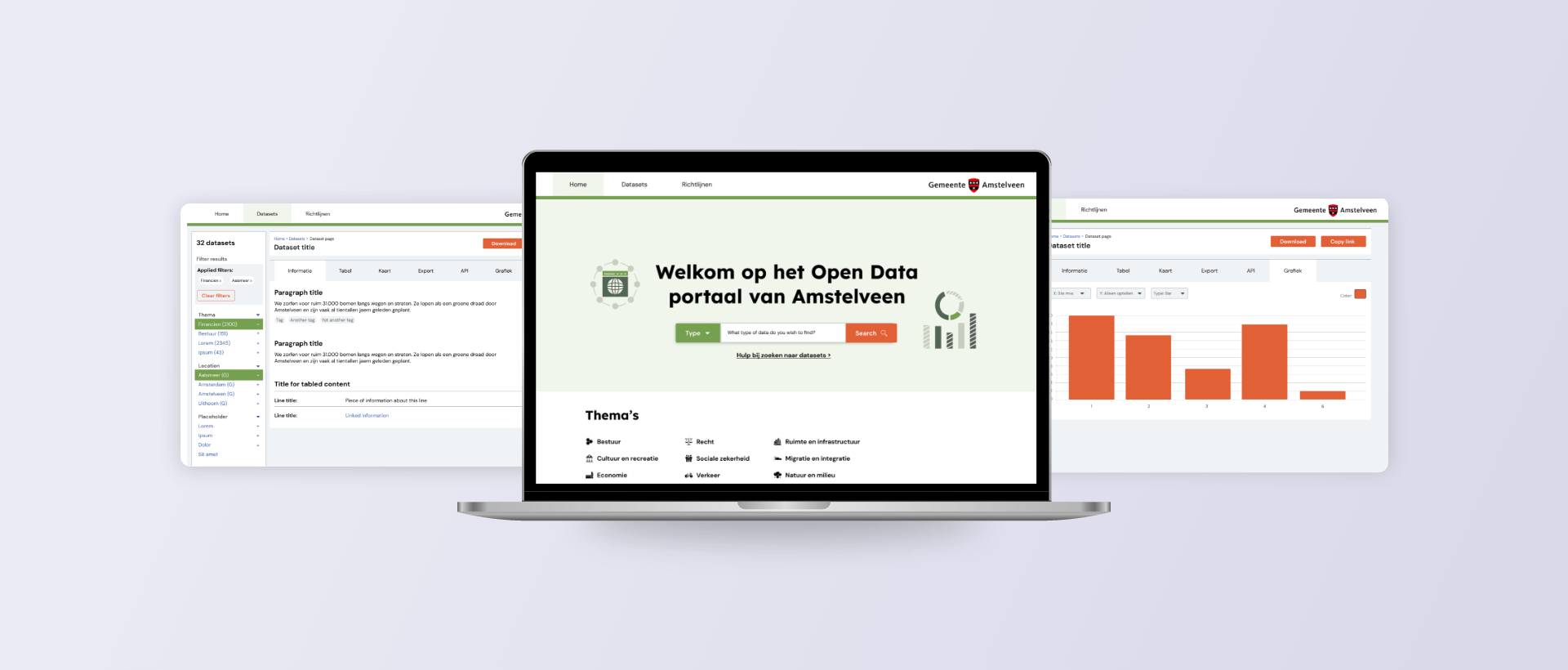 Gemeente Amstelveen website shown on a laptop computer