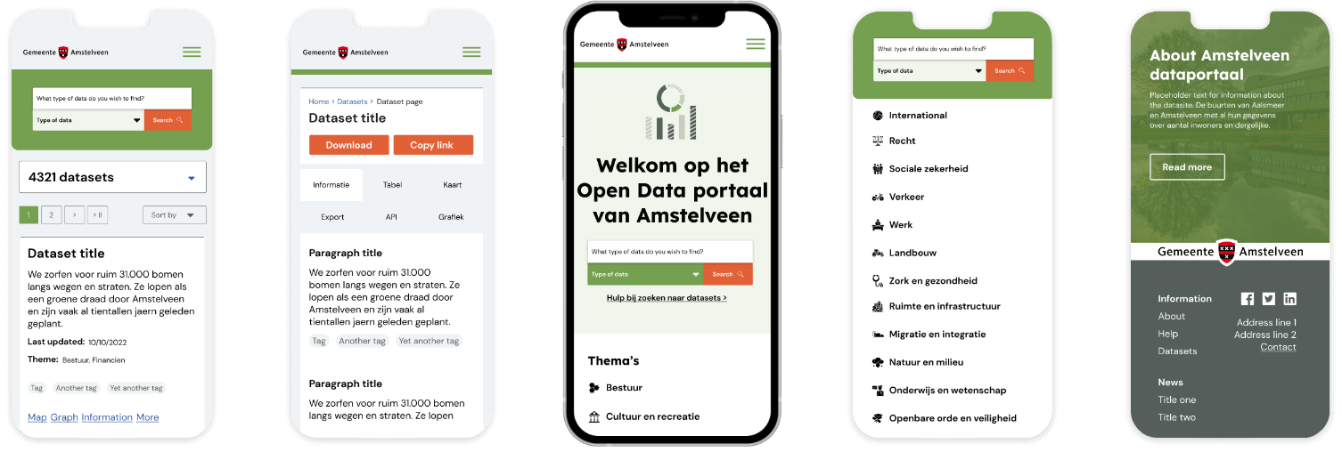 Design feature from the Gemeente Amstelveen website developed by AGCS mobile website developed by AGCS