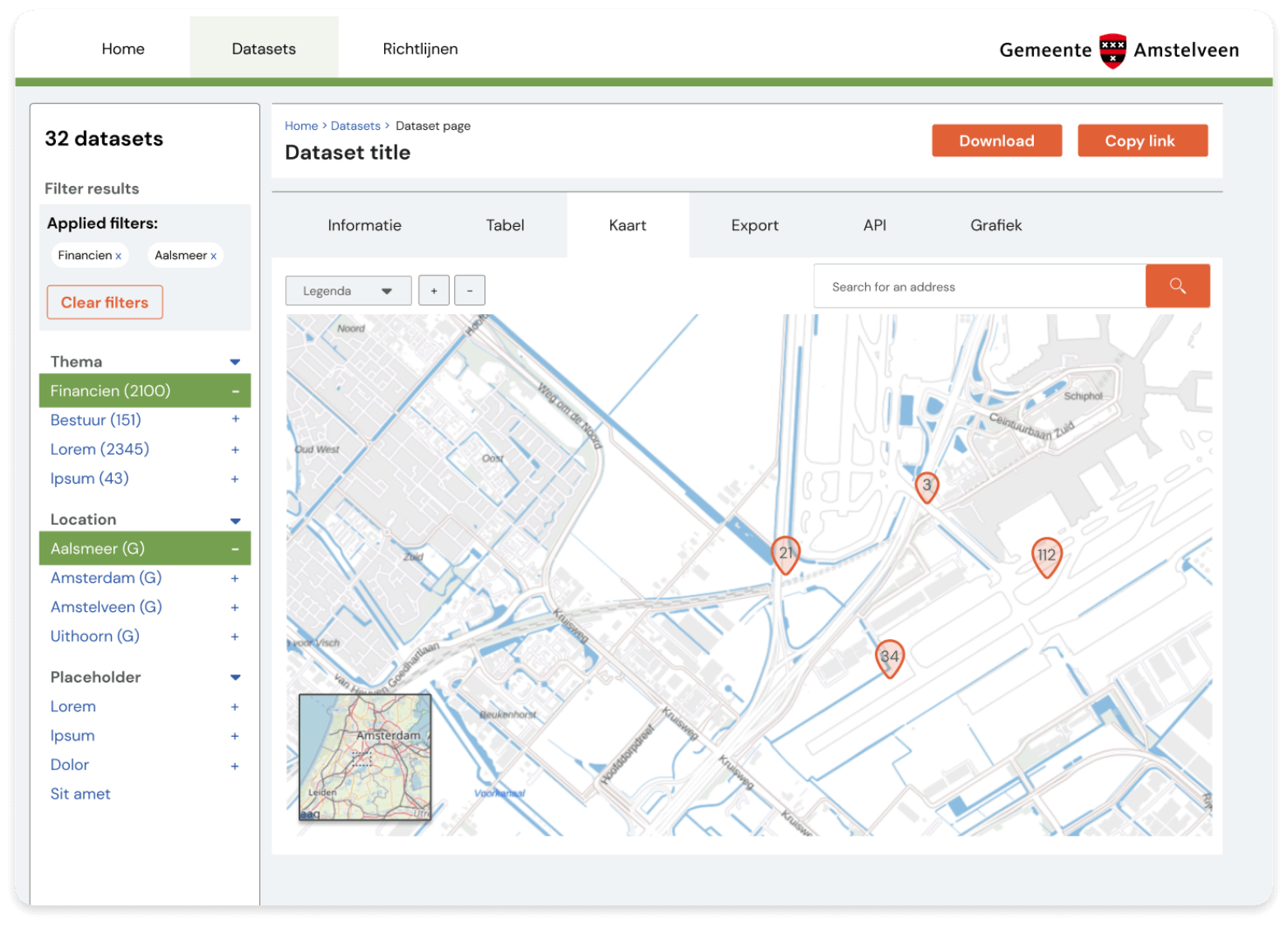 Data set from the Gemeente Amstelveen website developed by AGCS