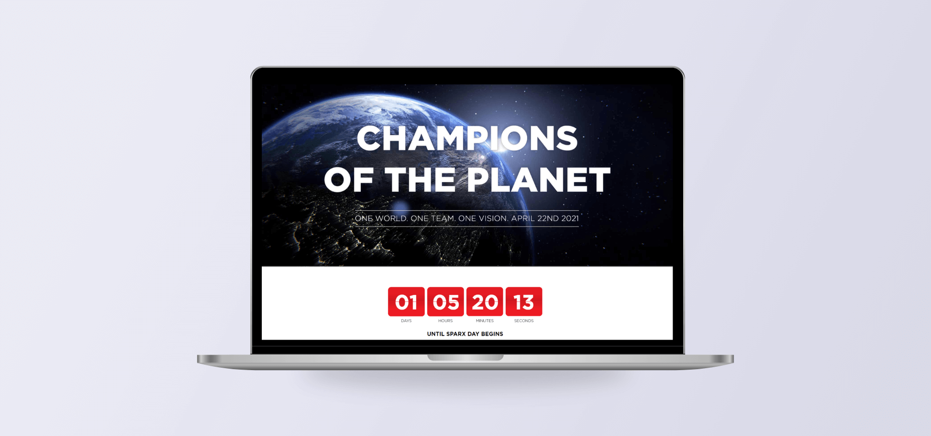 Equinix Sparx Day website shown on a laptop computer