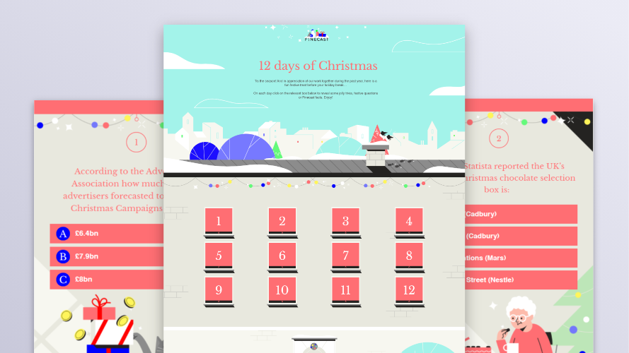 Christmas_finecast Interactive landing page campaign for Finecast developed by AGCS.