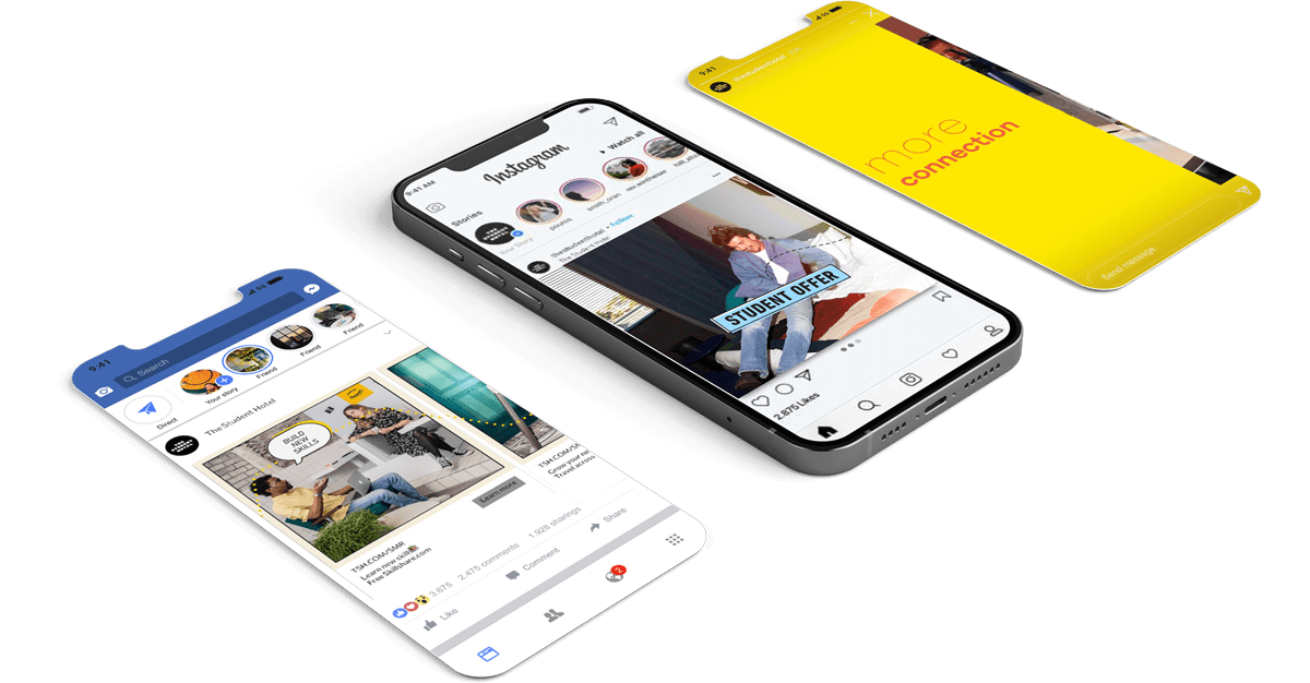 facebook_instagram Mobile showing Facebook and Instagram advertising