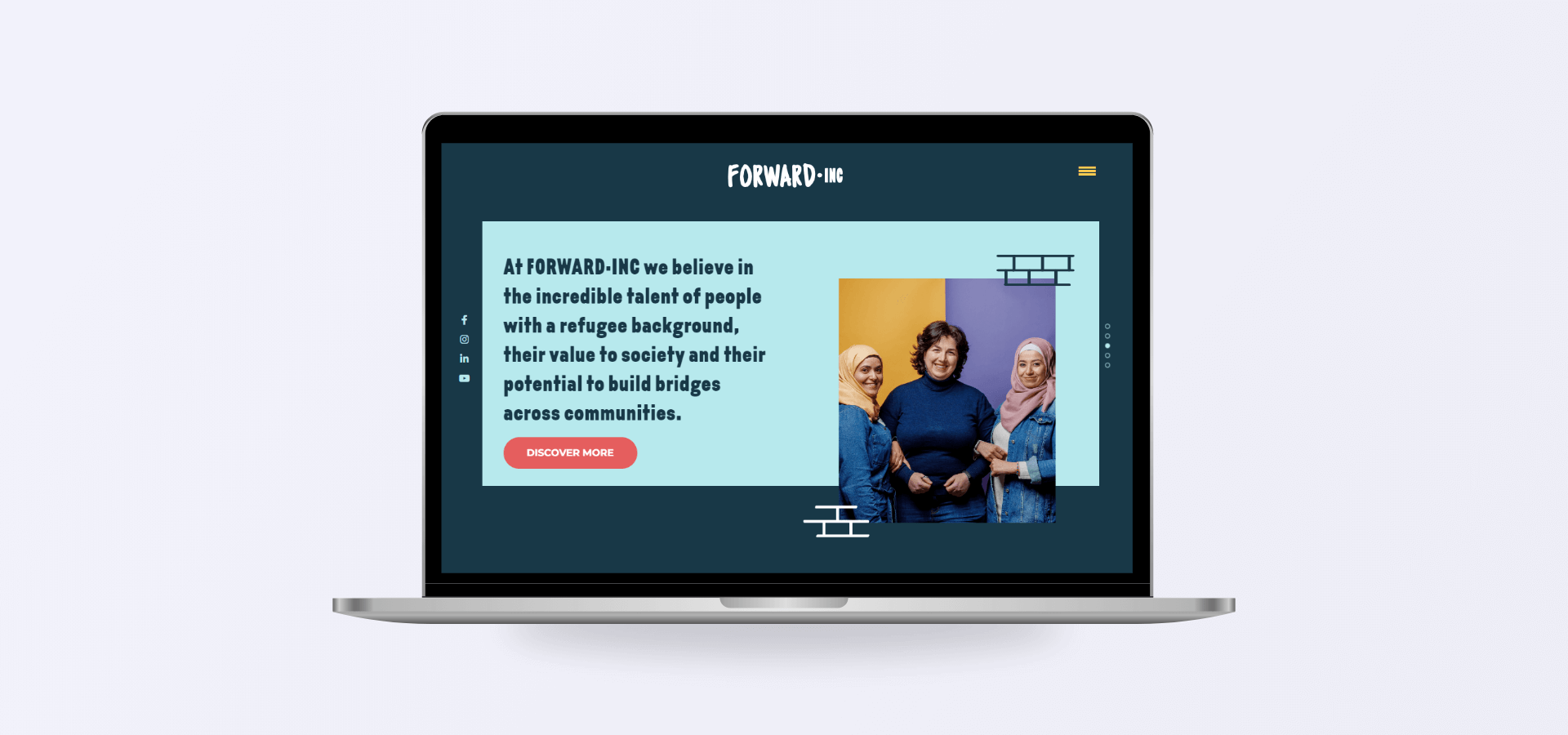 Forward Inc website shown on a laptop computer