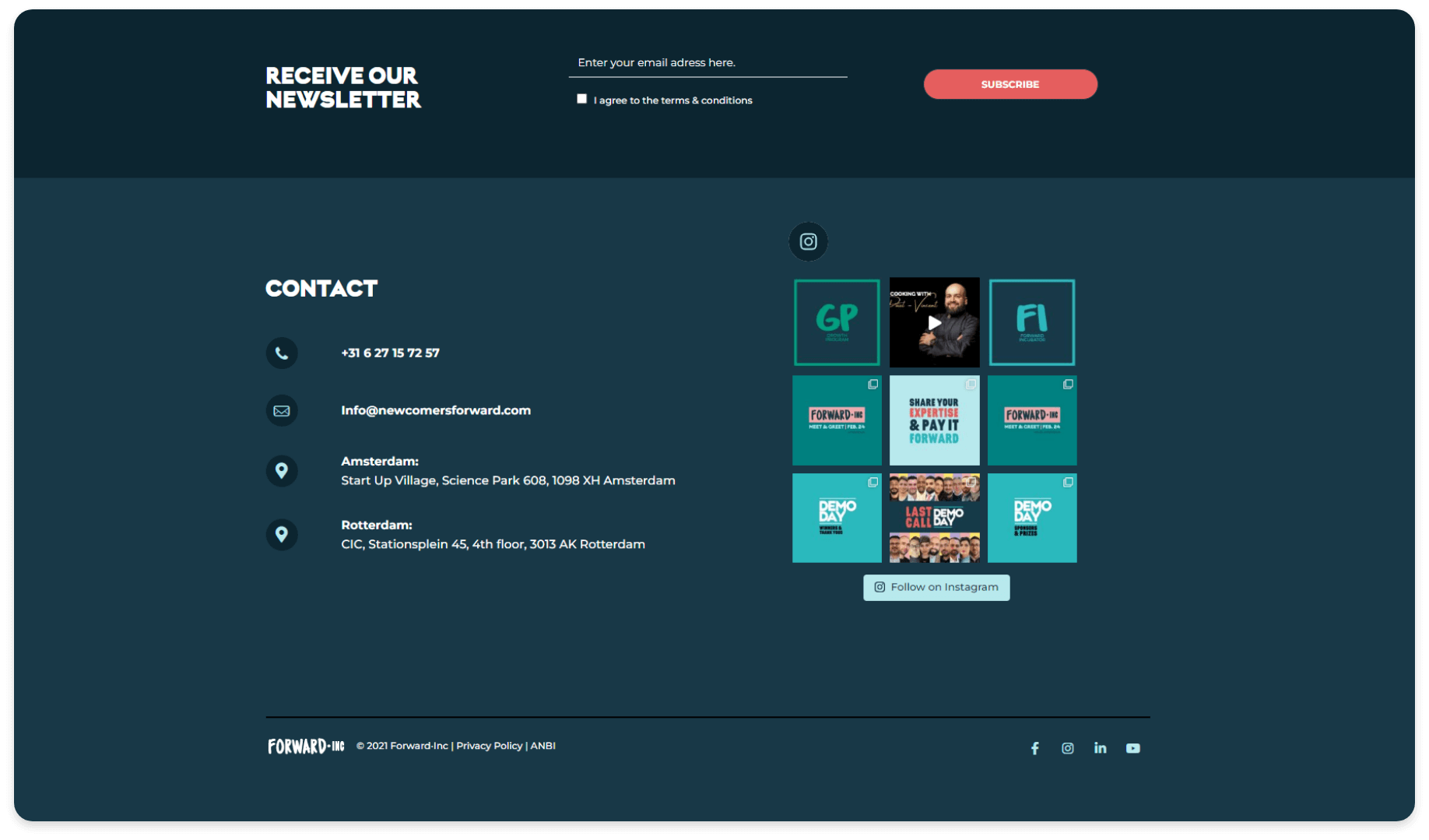 Instagram aggregator from the Forward Inc website developed by AGCS