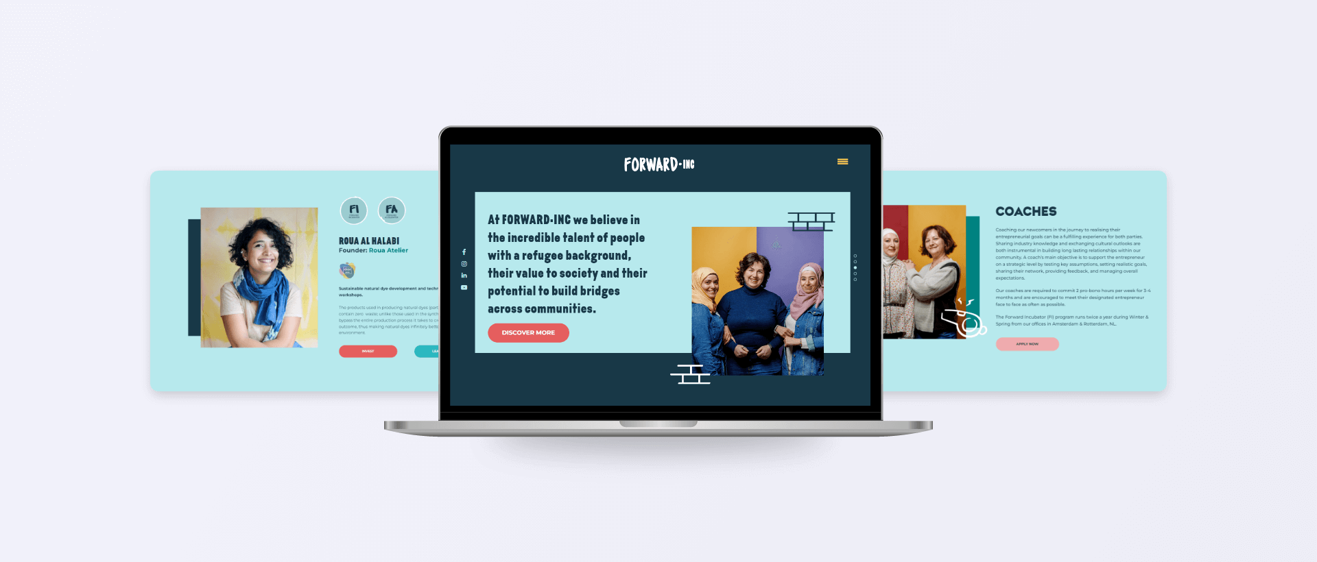 Forward Inc website shown on a laptop computer