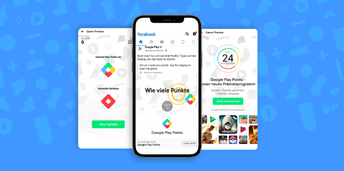 AGCS' Google playable ad, designed and built to run on Facebook.