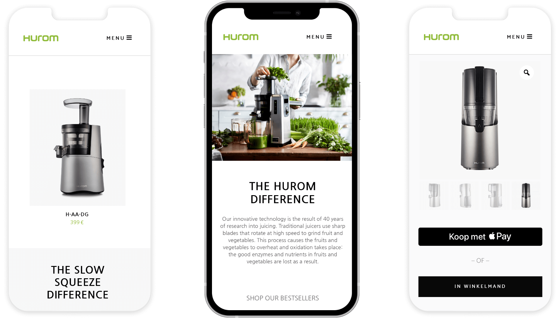 Hurom mobile website developed by AGCS