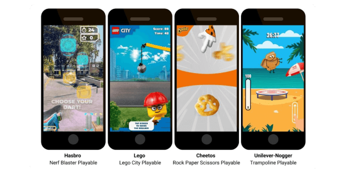 Examples of interactive playable ads used by big brands in the entertainment industry for kids.