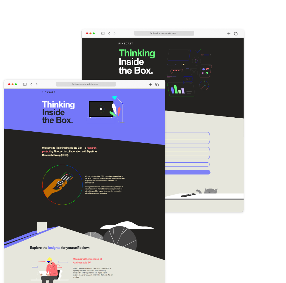 Thinking inside the box Example of an interactive landing page created by AGCS