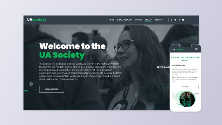 UA Society New website for UA Society developed by AGCS.