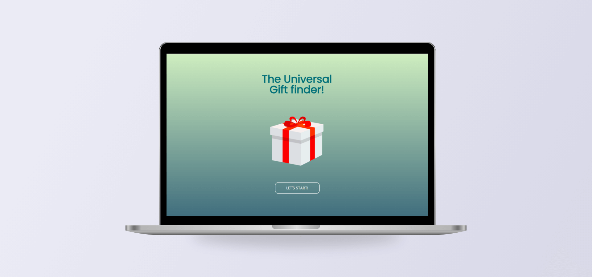 Universal Gift Finder website shown on a laptop computer